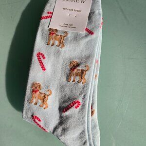 J. Crew Holiday Candy Cane and Dog Socks